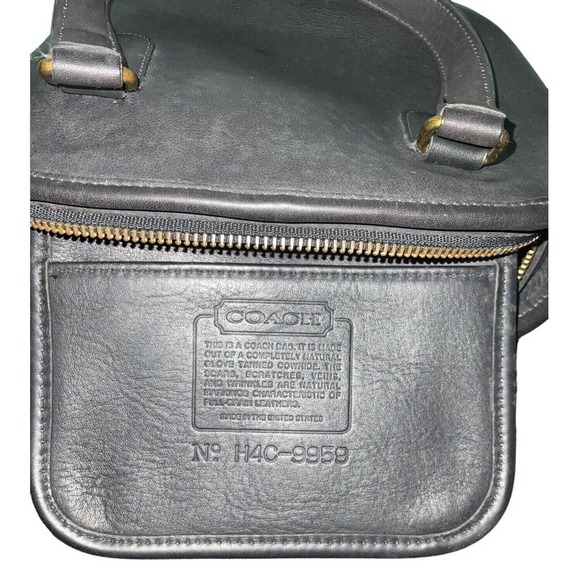 COACH VINTAGE Petit Pelham Zip BLACK LEATHER DOMED BAG 9959 Made In USA - Picture 11 of 16